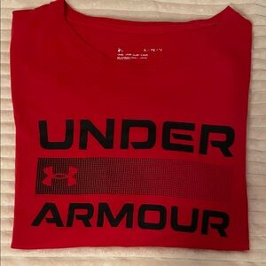 Under Armour Men's Red and Black Tee / T-Shirt Size Large